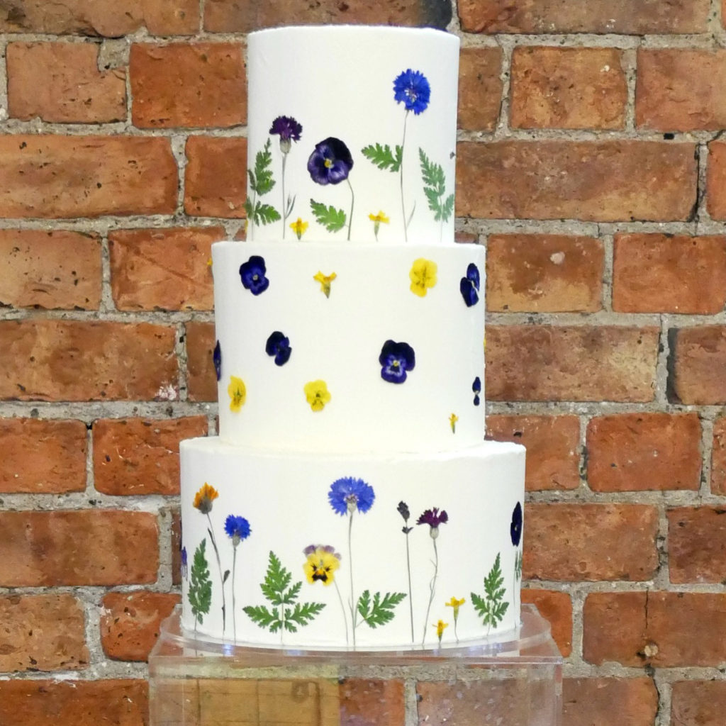edible flower wedding cake